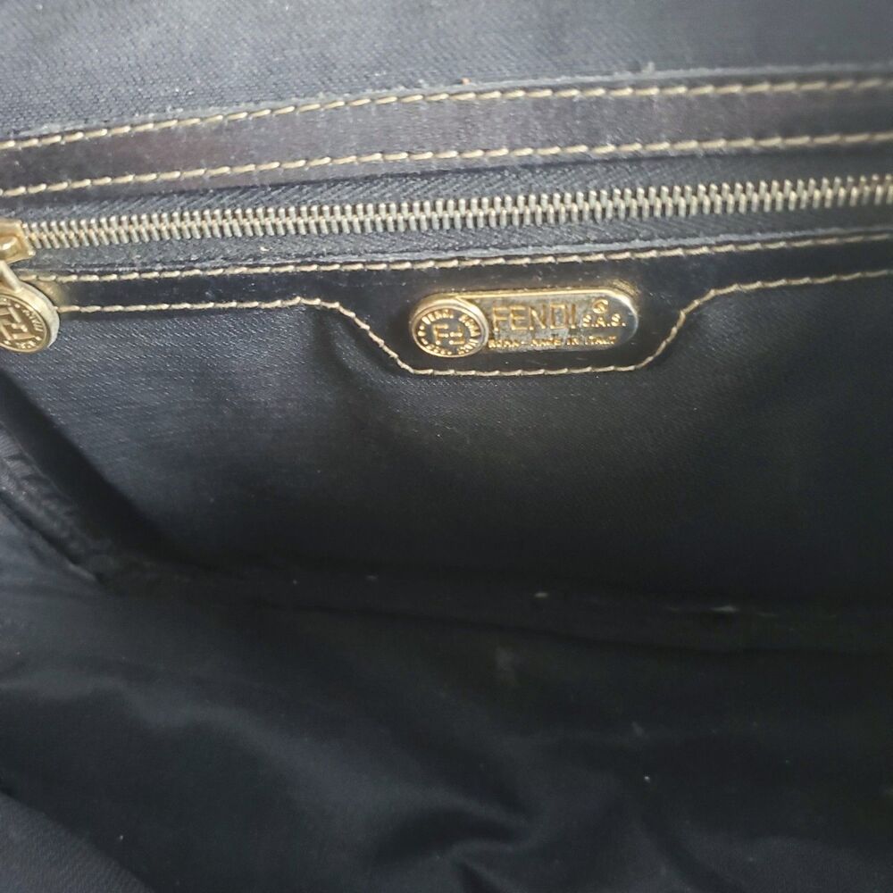 Vintage Fendi Zucca Crossbody Bag Brown FF Monogram Canvas Messenger Italy - Picture 5 of 15